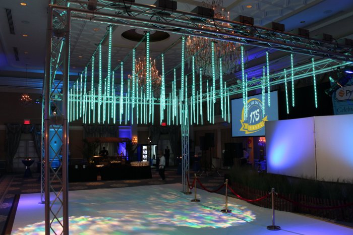 Stage event light system types smoky concert lighting illuminated lightning spot blue next during march