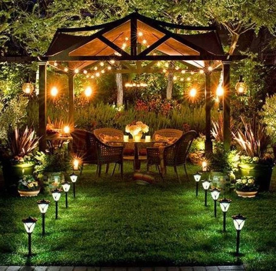 Lighting ideas outdoor backyard area beautiful garden outside make gardening